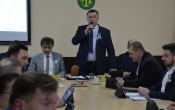 XXXVI sesja: na zdjeciu Wojt, Przewodniczacy Rady gminy i Radni