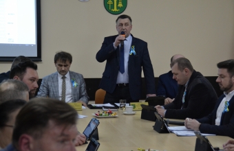 XXXVI sesja: na zdjeciu Wojt, Przewodniczacy Rady gminy i Radni
